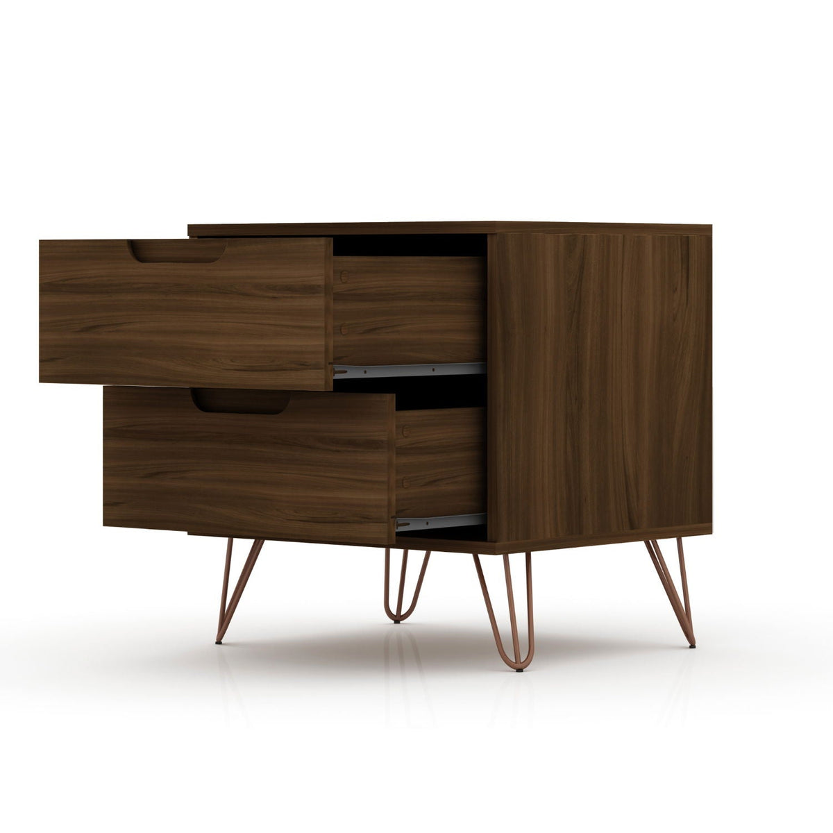 2 Drawer Nightstand with Durable Splayed Legs - Multiple Colors