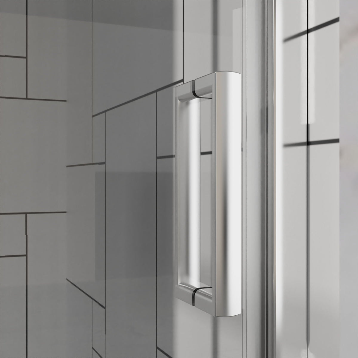 Frameless Bi Fold Shower Doors with Tempered Glass - Chrome