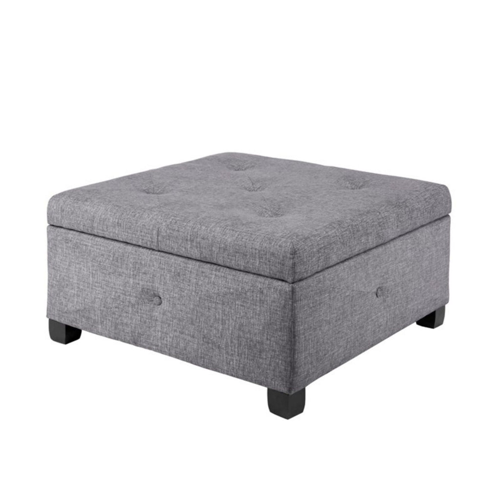 Aspen Ottoman Soft Close Storage with Upholstered Finish - Light Brown, Dark Gray, Blue