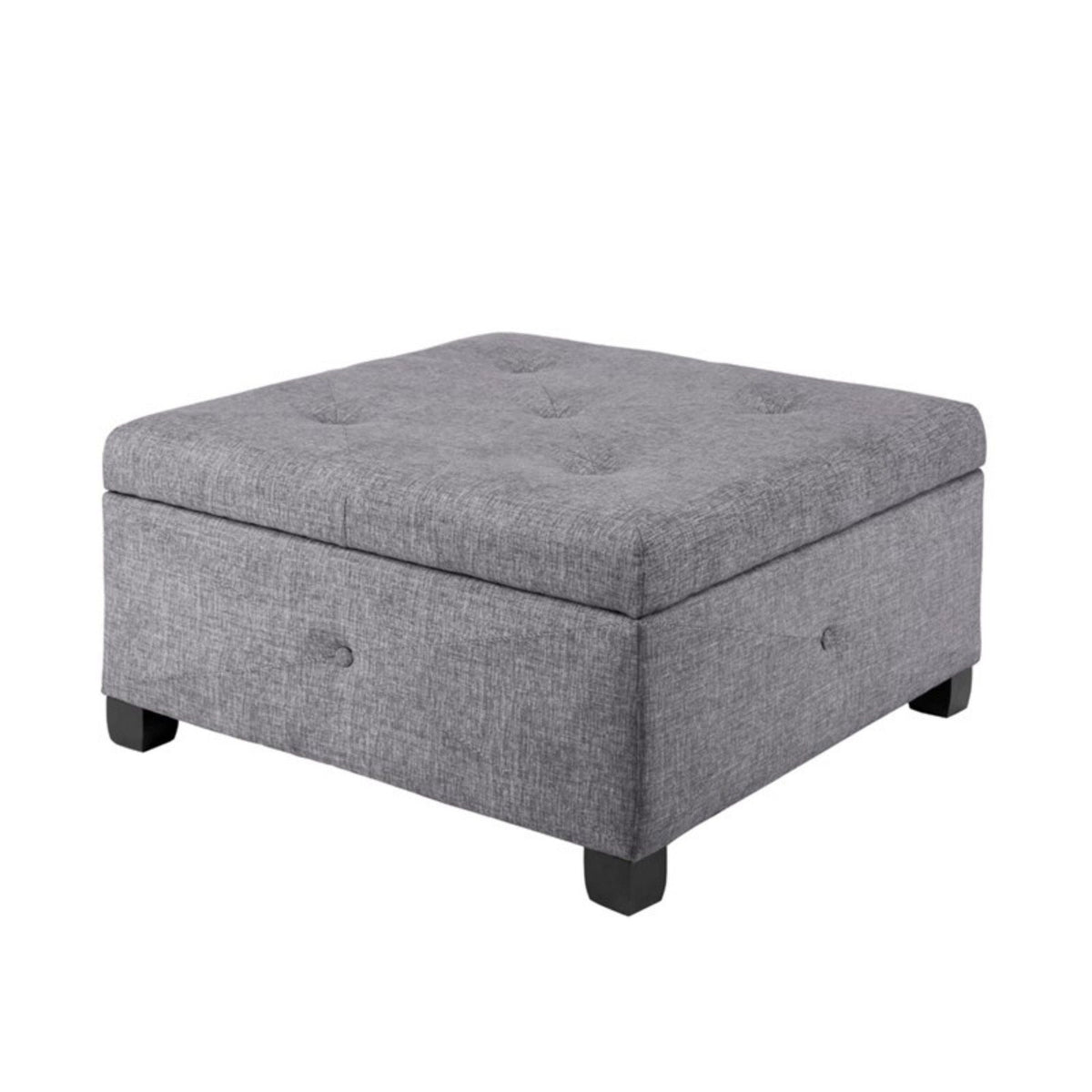 Aspen Ottoman Soft Close Storage with Upholstered Finish - Light Brown, Dark Gray, Blue