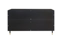 Lacquered Wooden Sideboard with 4 Glass Doors - Black