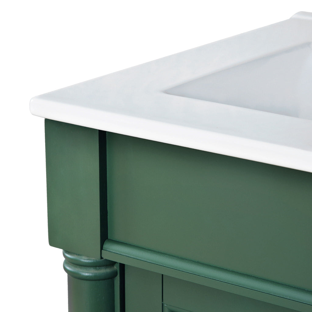Bathroom Vanity With Top Sink and Two-Tier Storage Cabinet - Multiple Colors