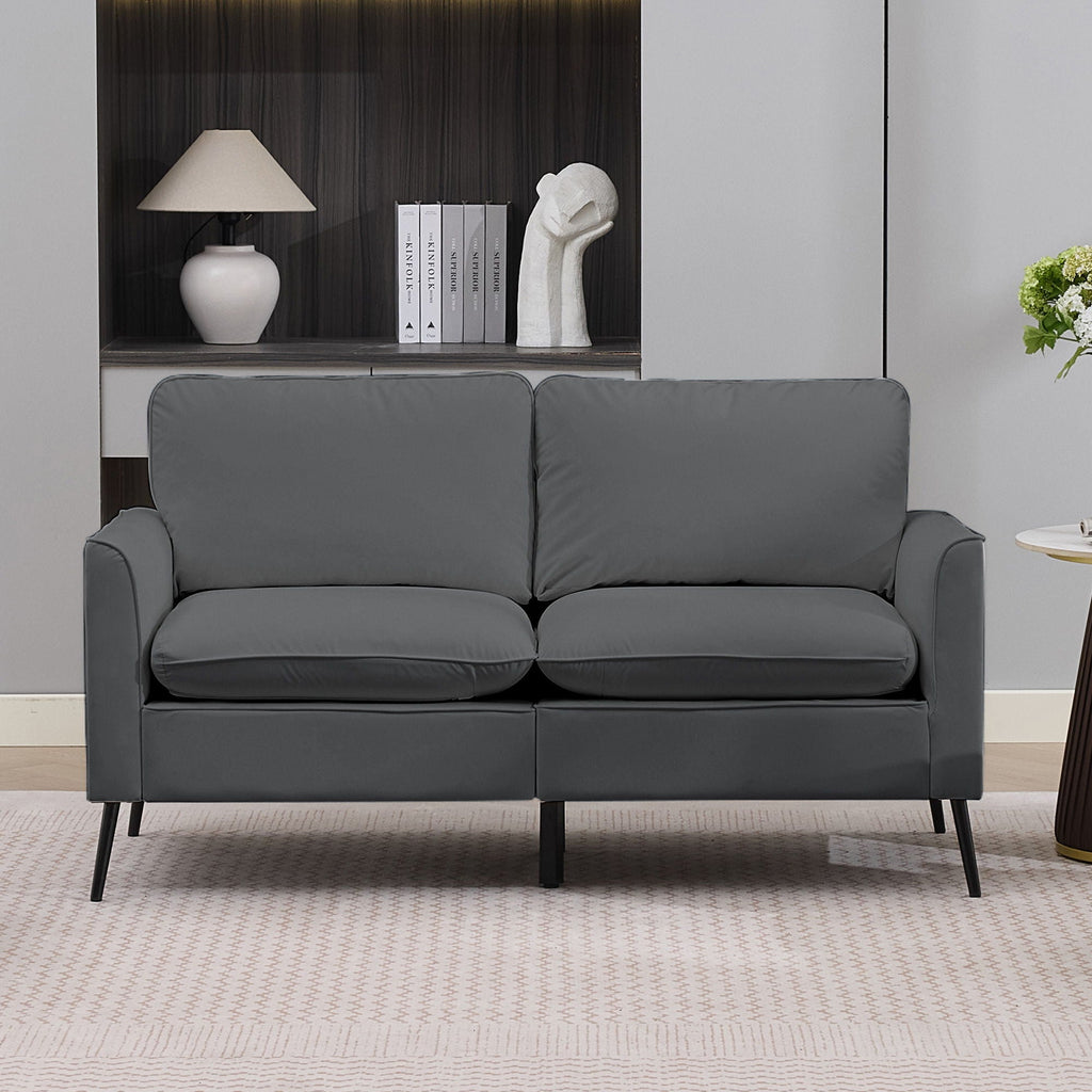 Upholstered Loveseat with Plush Headrest - Multiple Colors