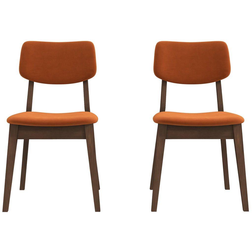 Solid Back Side Chair Set with Mid-Century Modern Design - Multiple Colors