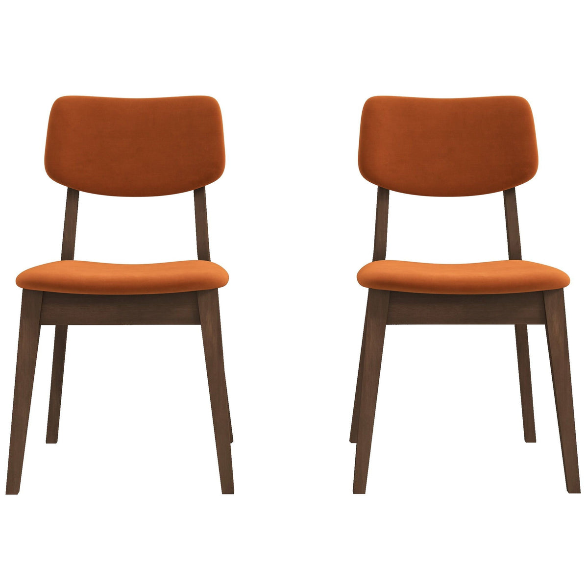 Solid Back Side Chair Set with Mid-Century Modern Design - Multiple Colors