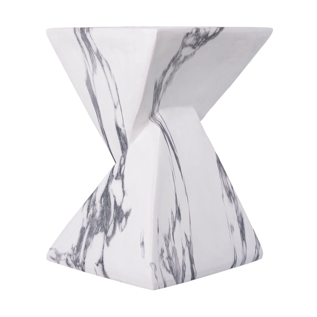 Modern Outdoor Concrete Side Table with Sculptural Design - Gray