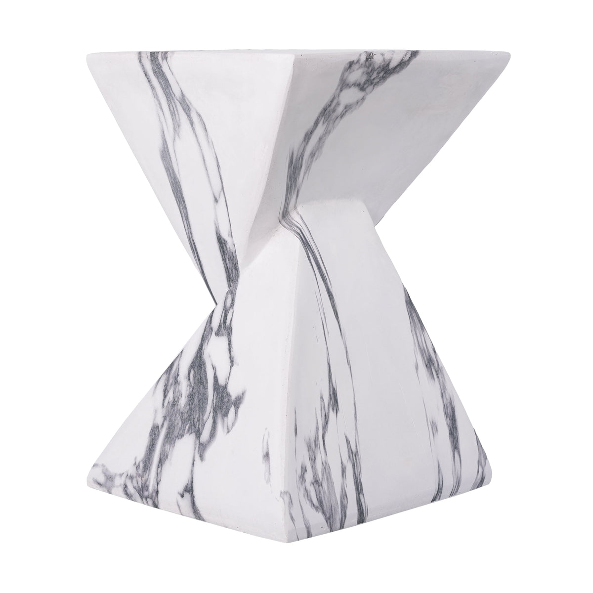 Modern Outdoor Concrete Side Table with Sculptural Design - Gray