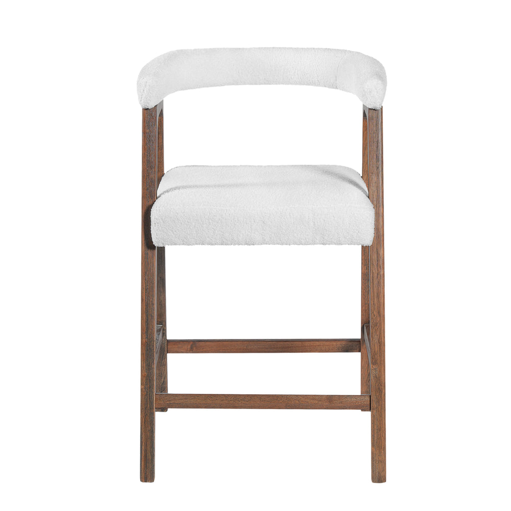 26'' Seat Height Bar Stools with Back - Set of 2 - Walnut or Natural