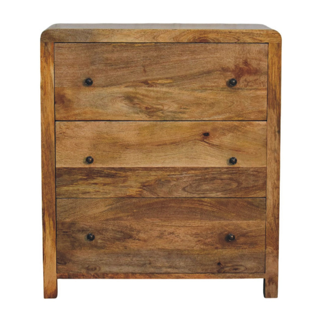 Solid Wood Three Drawer Chest with Smooth Finish - Oakish