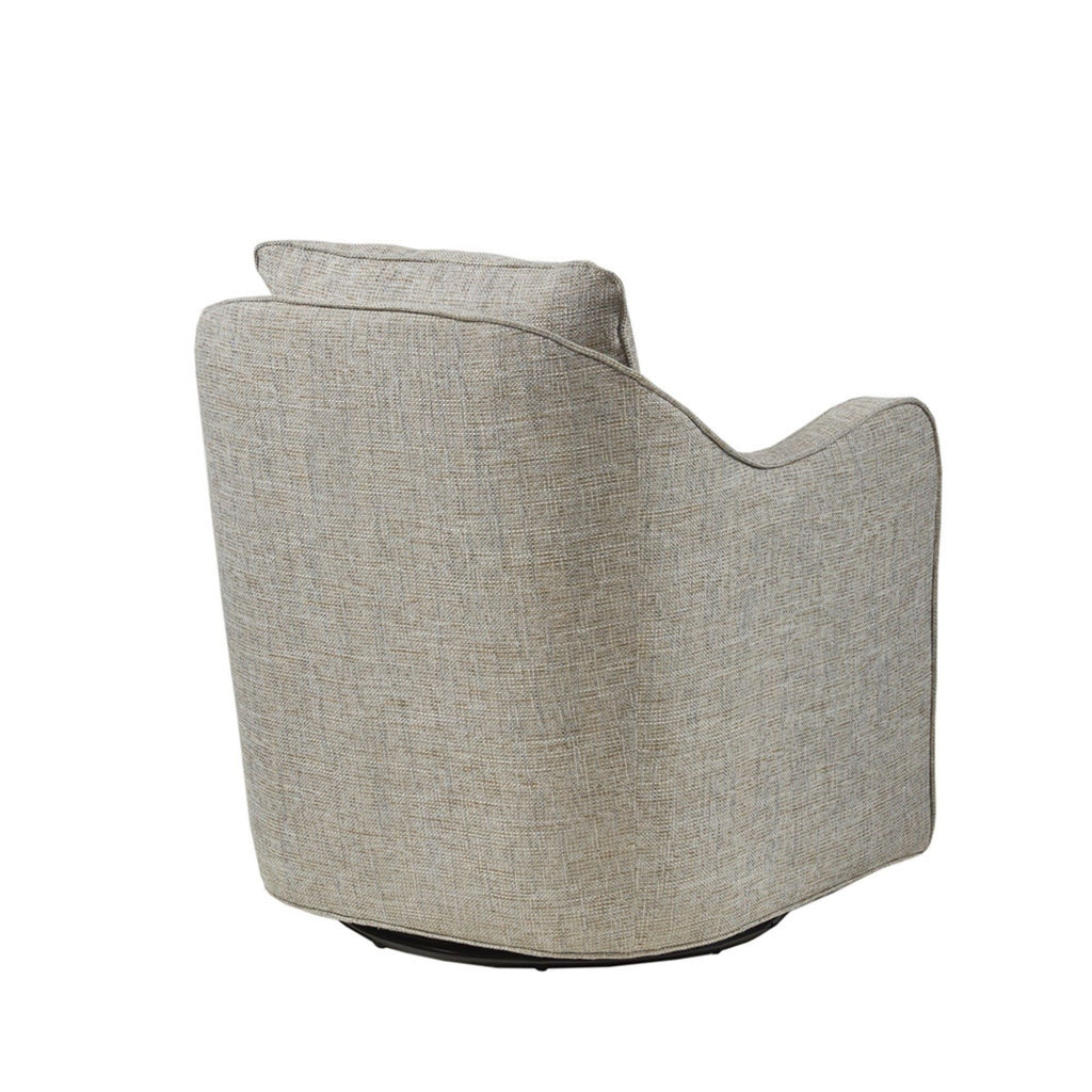 Wide Seat Swivel Arm Chair with 360 Degree Rotation - Gray or Beige