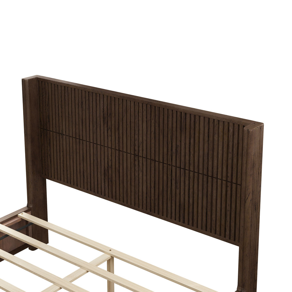 Platform Bed Frame with Headboard, Floor Standing Design - Queen & King