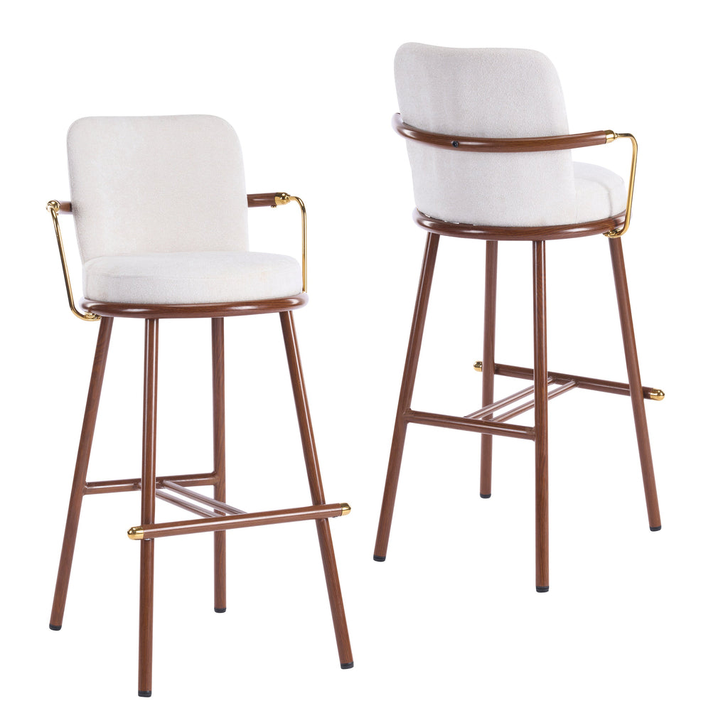 Chaya Indoor Upholstered Bar Stool with Metal Frame - Beige
