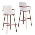 Chaya Indoor Upholstered Bar Stool with Metal Frame - Beige