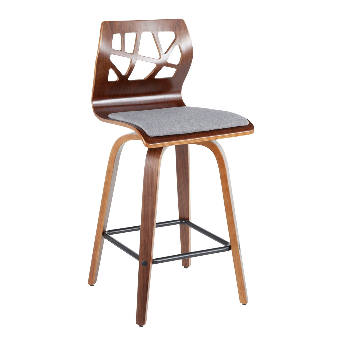 Mid-Century Modern Counter Stool Set with Swivel - Gray or Light Blue
