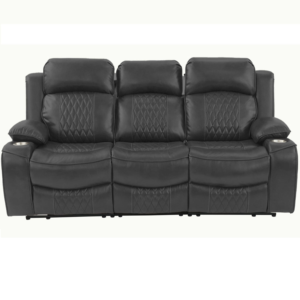 Power Motion Living Room Set with Adjustable Headrest & USB Port - Dark Brown or Dark Gray