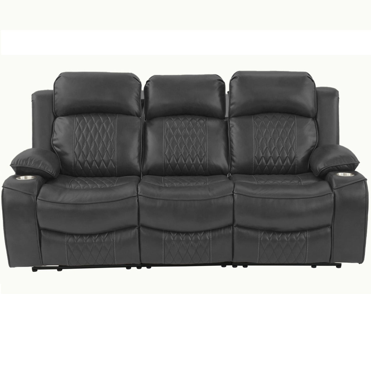 Power Motion Living Room Set with Adjustable Headrest & USB Port - Dark Brown or Dark Gray