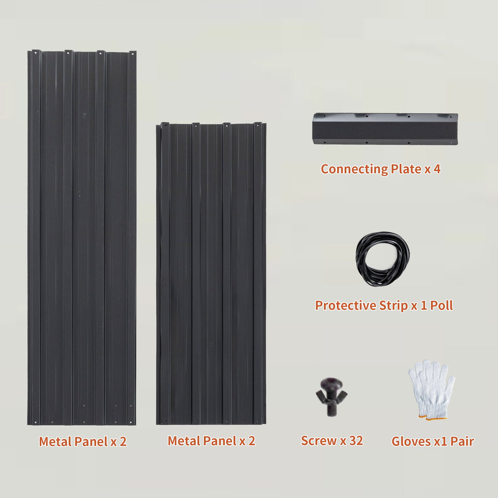 4x3x1ft Metal Raised Garden Bed with Galvanized Steel - Black