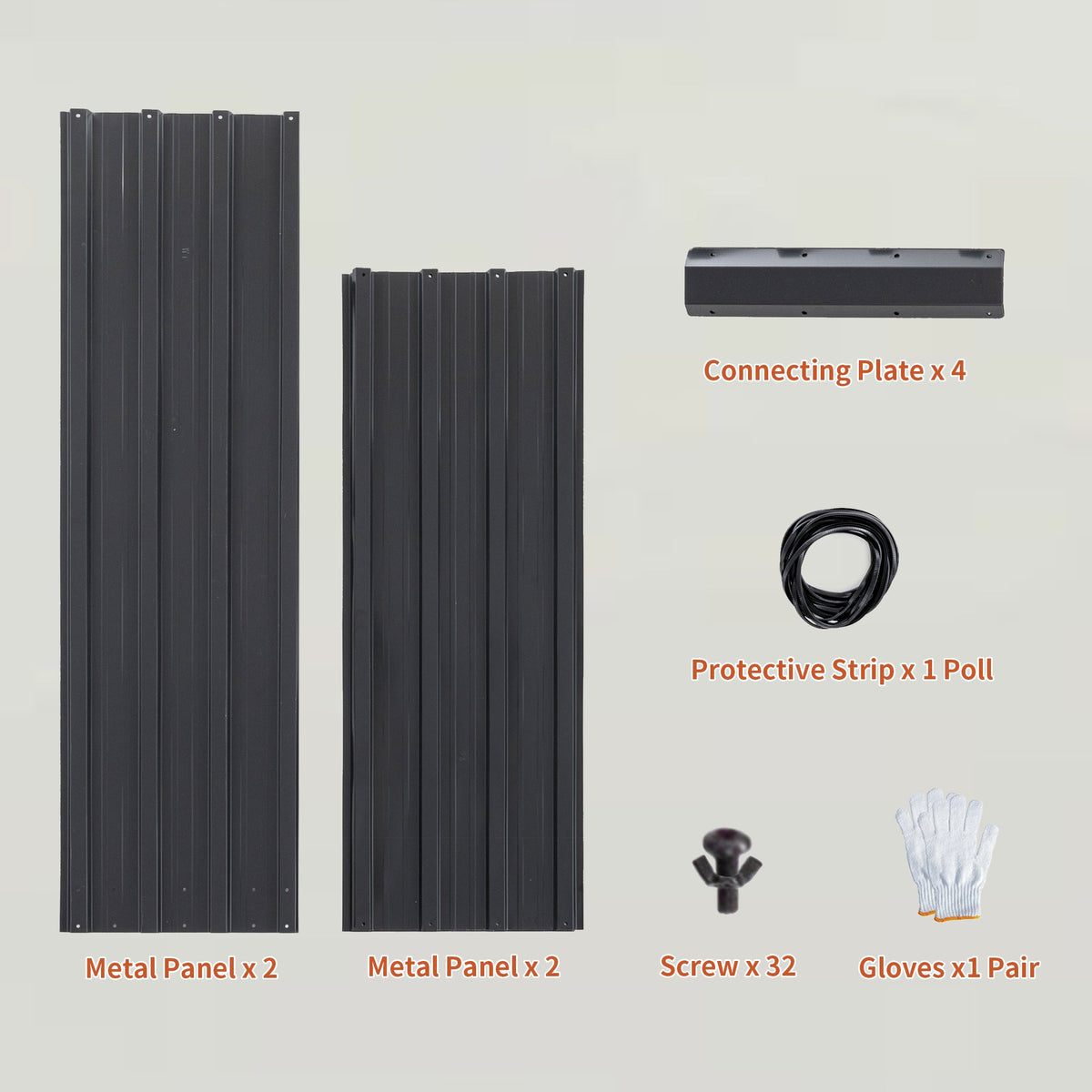 4x3x1ft Metal Raised Garden Bed with Galvanized Steel - Black