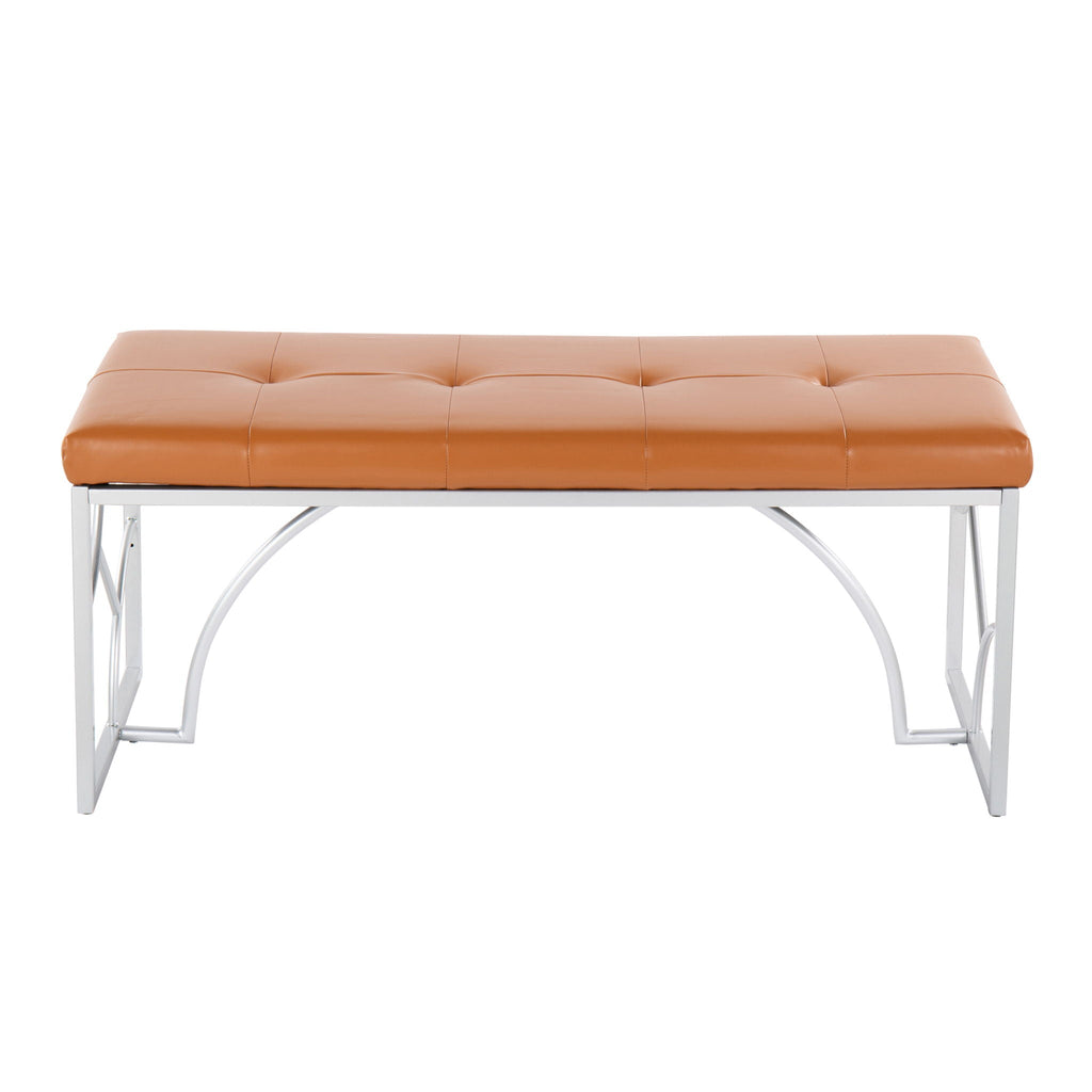 Elegant Contemporary Upholstered Bench with Metal Frame - Multiple Colors