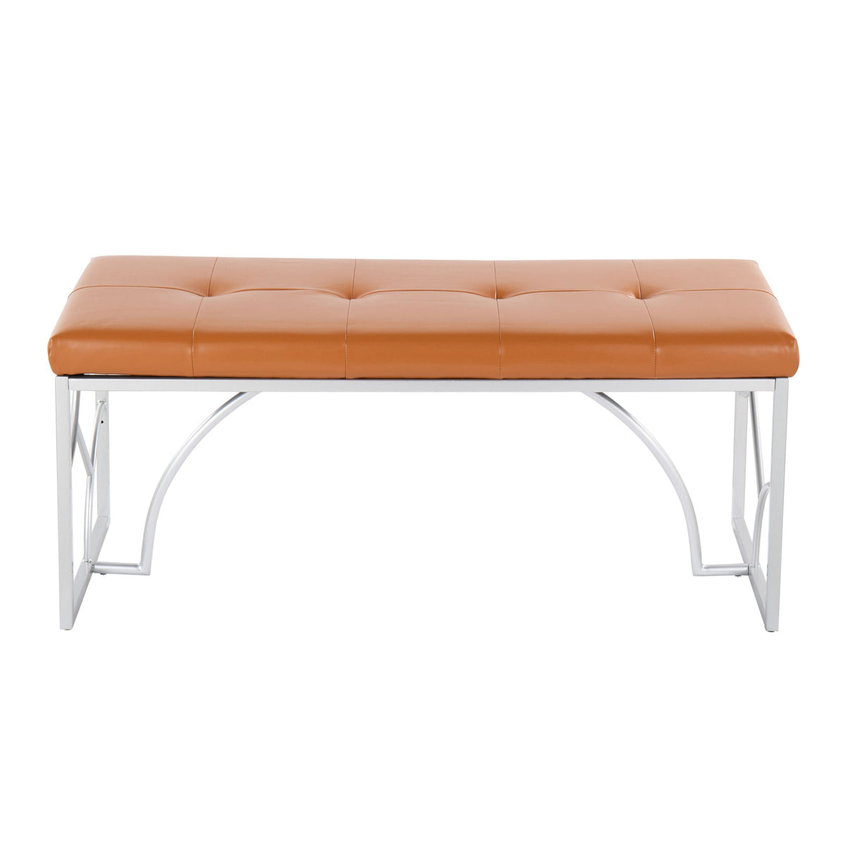 Elegant Contemporary Upholstered Bench with Metal Frame - Multiple Colors