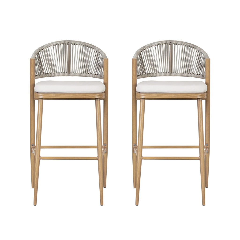 Outdoor Bar Height Metal Frame Counter Stools