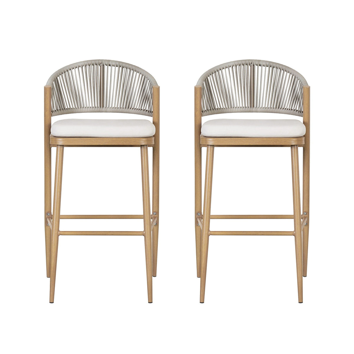 Outdoor Bar Height Metal Frame Counter Stools