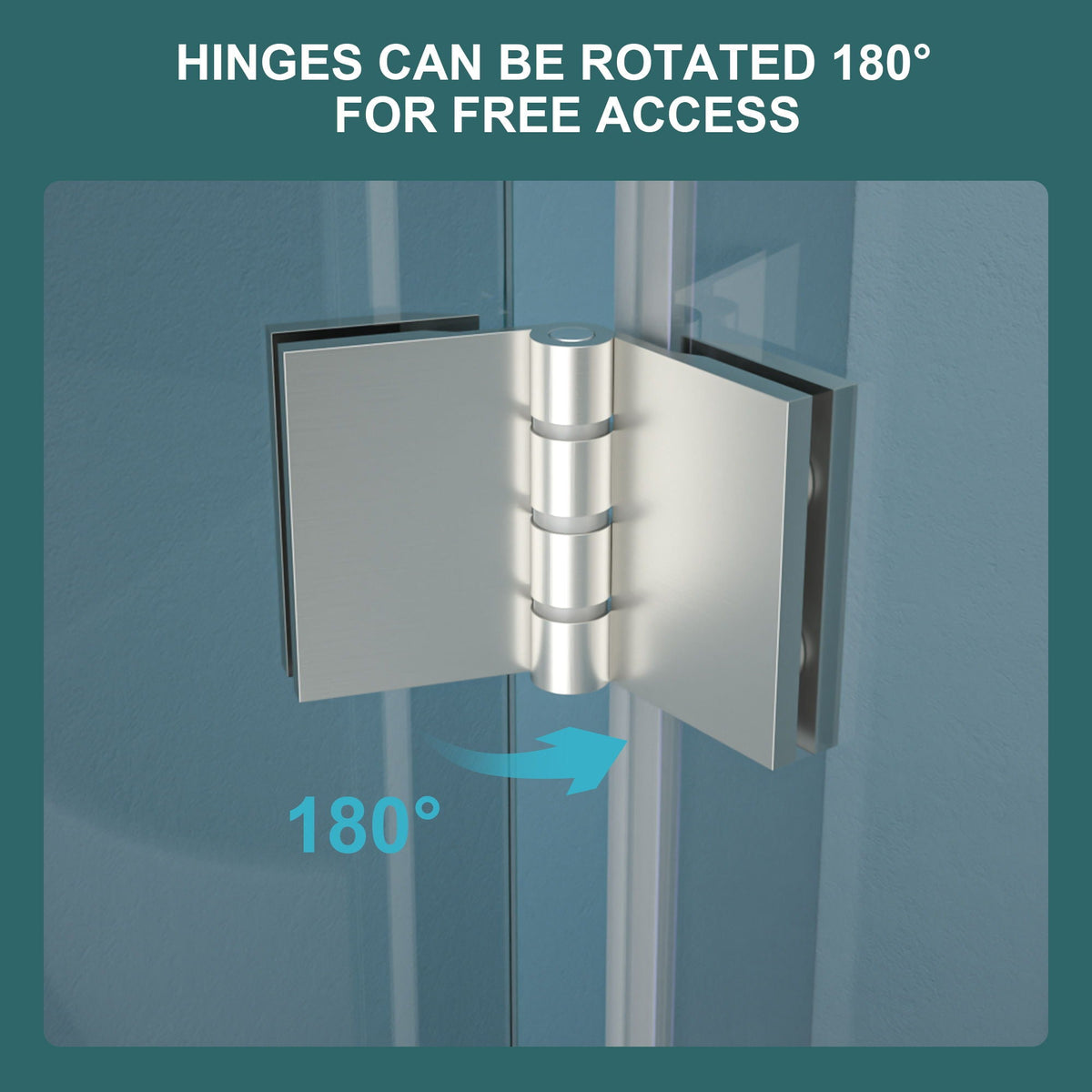 Fold Frameless Shower Door with Tempered Glass - Bi-Fold Modern Design