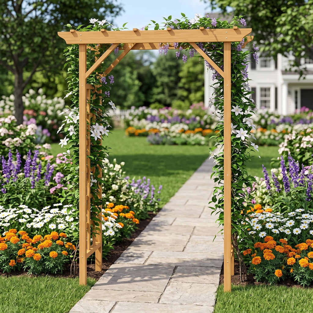 Wedding Arbor with Trellis Design - Dark Brown or Light Brown