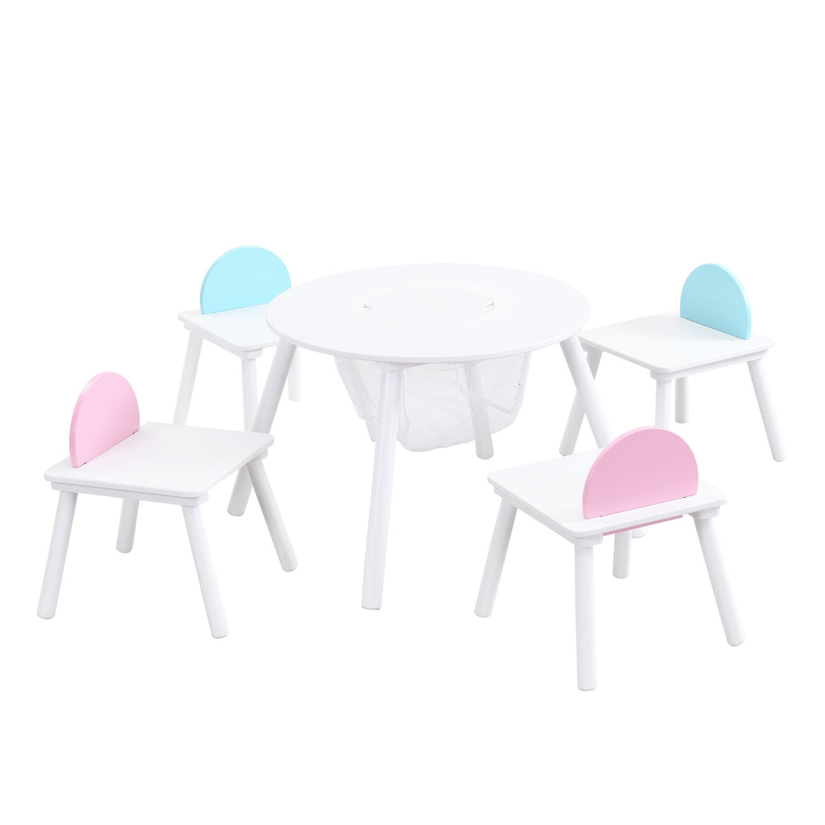 Children's Panel Table With Hidden Storage - White