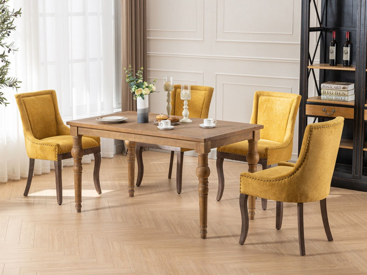 Ultra Side Dining Chair Set with Solid Wood Legs - Multiple Colors