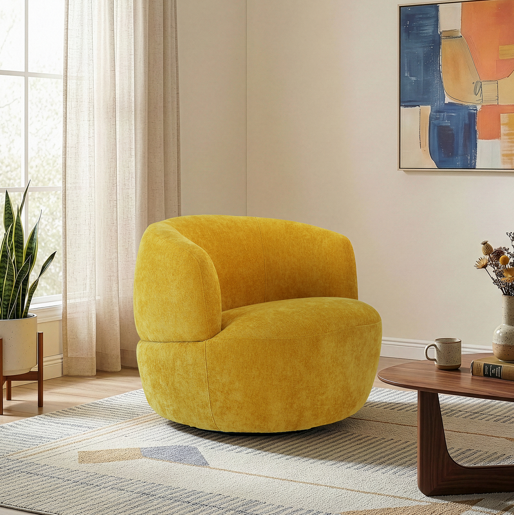 Thornton Bean Bag Chair with Ultra-Soft Chenille Upholstery - Neutral