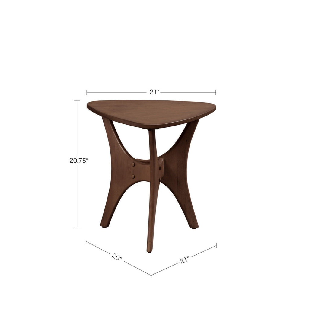 Triangle Side Table with Wood Veneer Top - Dark Brown or Light Brown