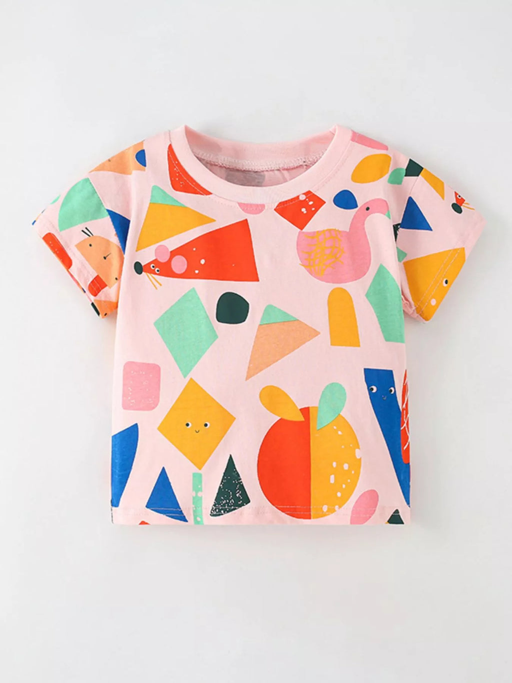 Children's Geometric Print Short Sleeve T-Shirt