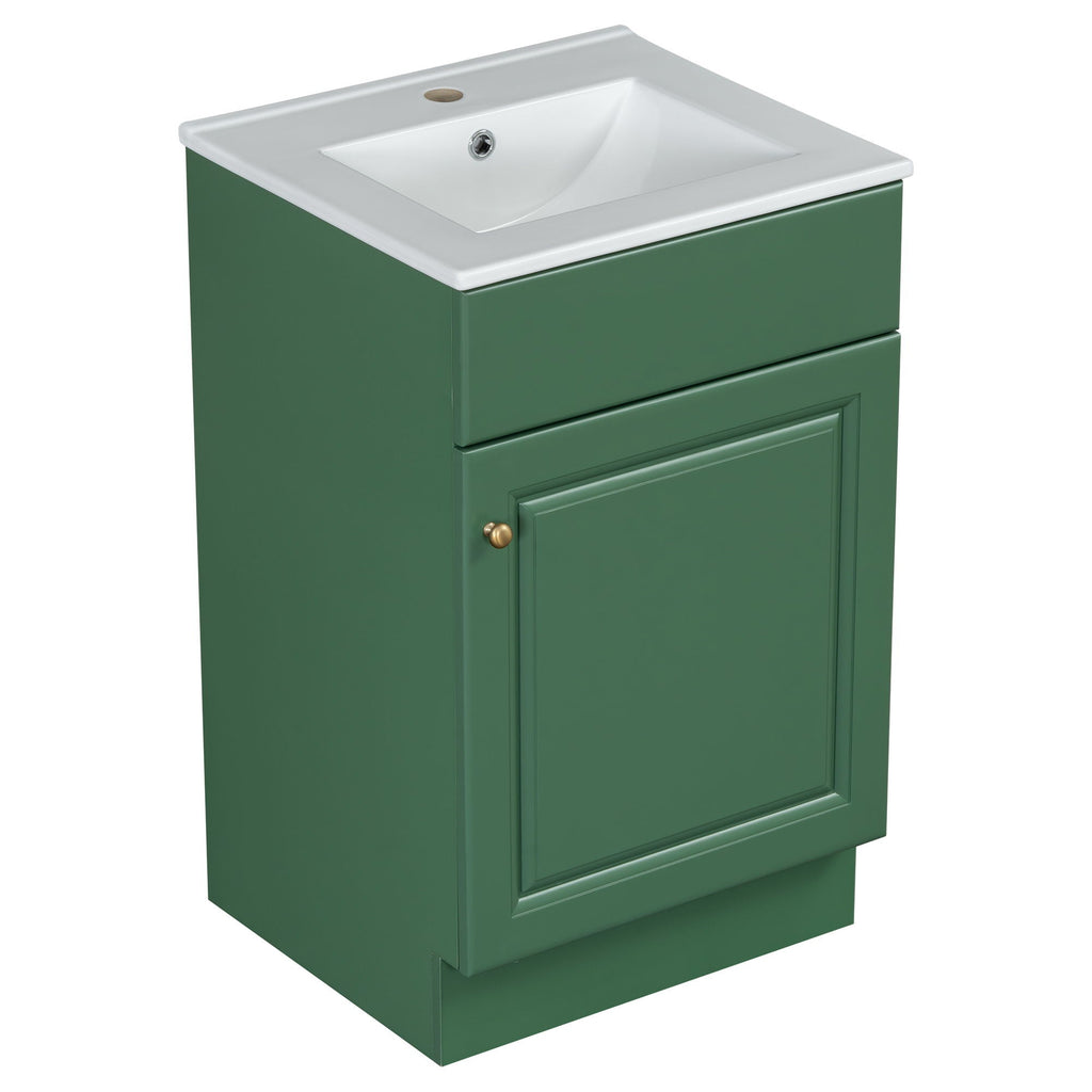 Bathroom Vanity with Sink and Adjustable Shelf - Multiple Colors