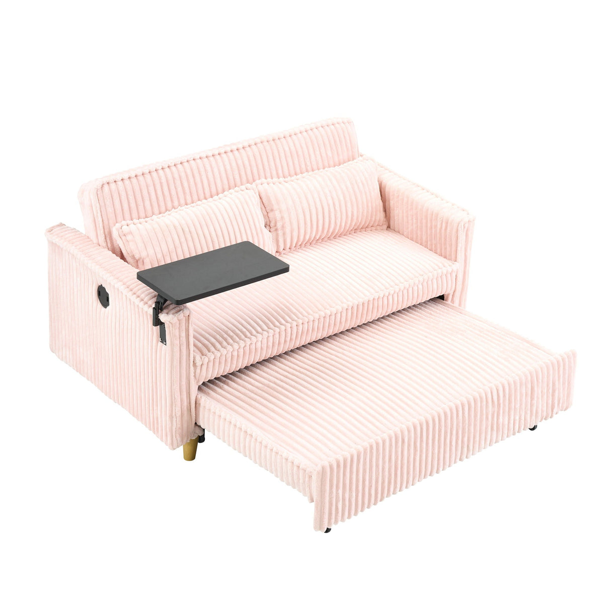 Pull Out Sofa With Movable Tabletop and USB Ports - Multiple Colors