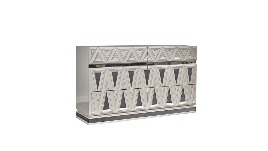 Modern 6-Drawer Dresser with Soft-Closing Drawers - High Gloss Lacquer