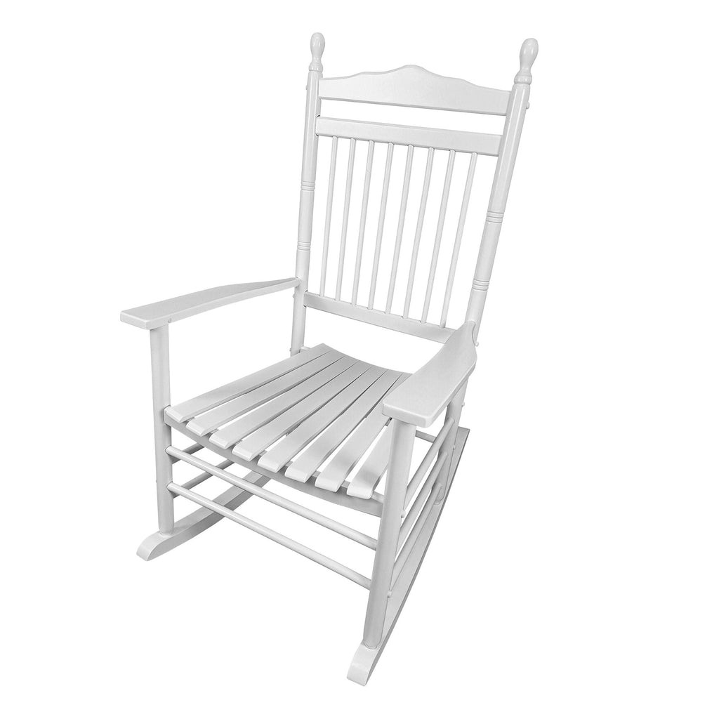 Wood Rocking Chair with Wide Seat - White or Black