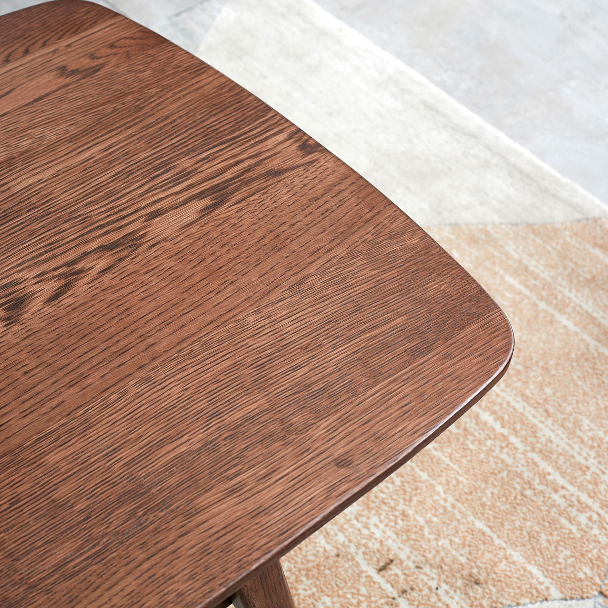 Low Coffee Table with Storage Shelf - Solid Oak - Light or Dark Brown