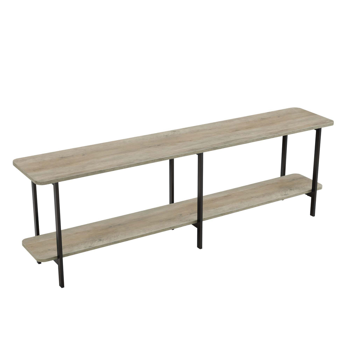 Celine 2 Shelf Console Table with Durable Construction - Gray, White, Black