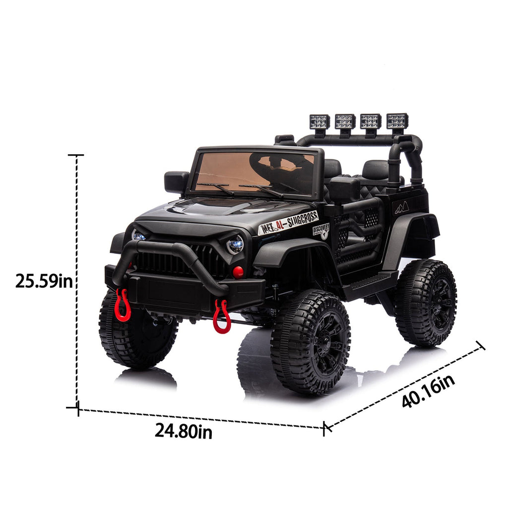 24V Kids Ride On Car with Remote Control and Bluetooth - Black