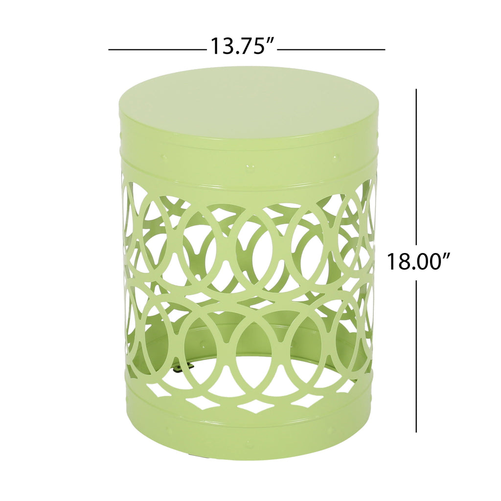 Outdoor Metal Large End Table with Modern Design - Multiple Colors
