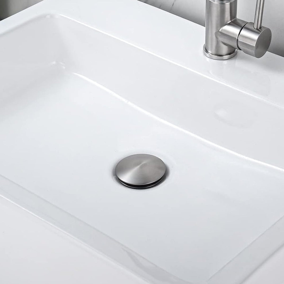 Stainless Steel Bathroom Sink Drain Without Overflow with Pop-Up Stopper