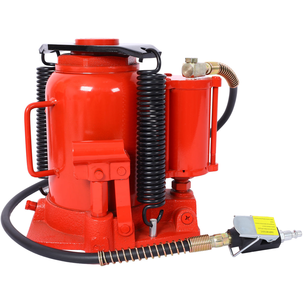 32 Ton Capacity Air Hydraulic Bottle Jack with Adjustable Lift - Steel