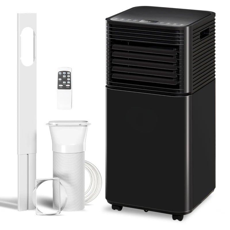 Modern Mobile Air Conditioner with Wheels - Black