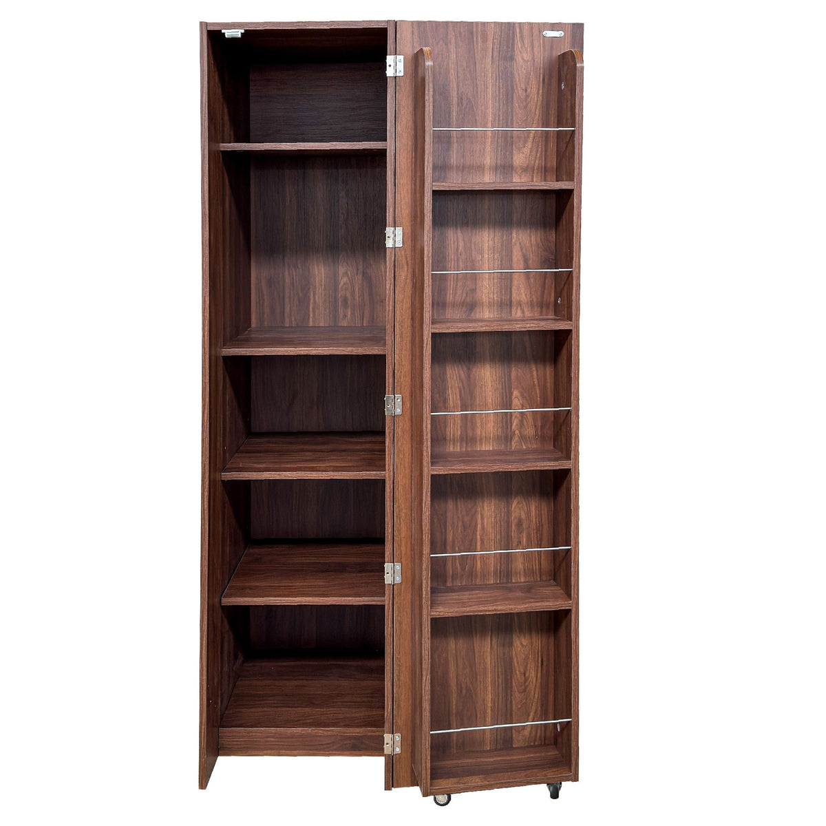 Walnut Buffet Sideboard Cabinet with Adjustable Shelves - Doors & Pantry Storage