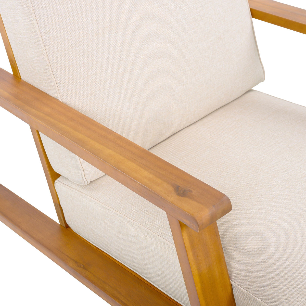 Outdoor Patio Lounge Chair Set of 2 with Cushions - White or Light Brown