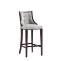 White Bar Height Stool with Solid Wood Frame - Traditional Design