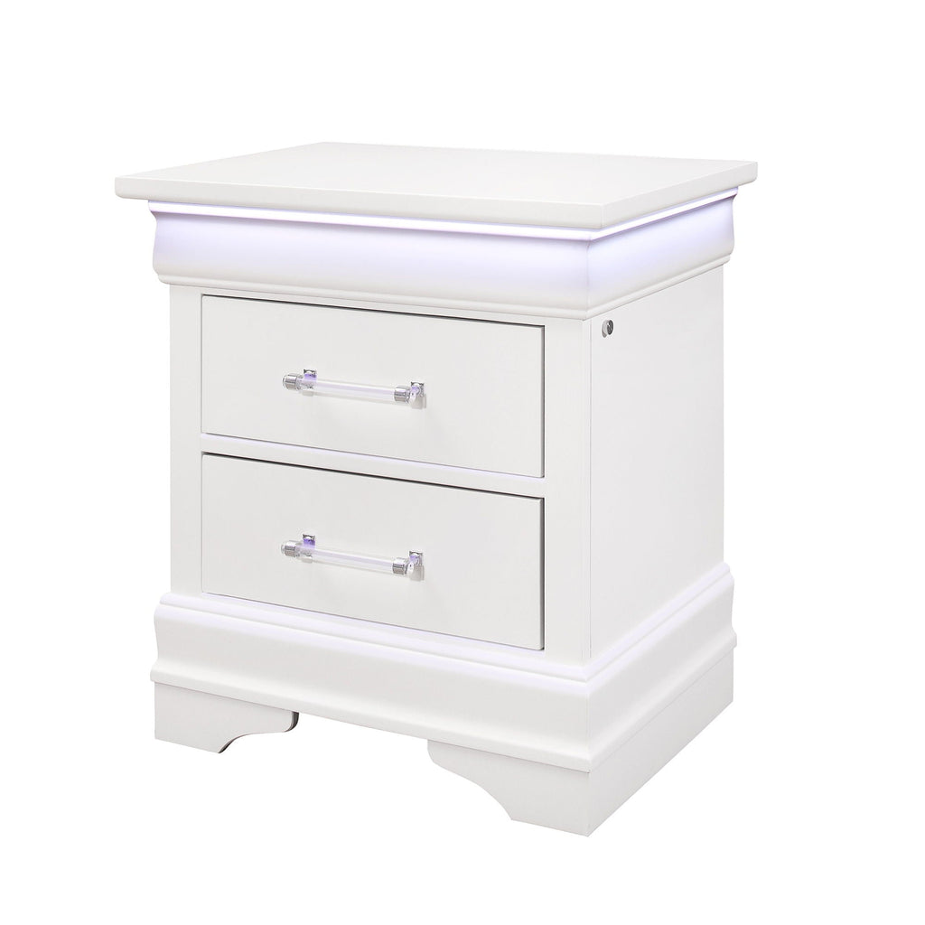 Charlston Nightstand with LED Lighting – Blue or White