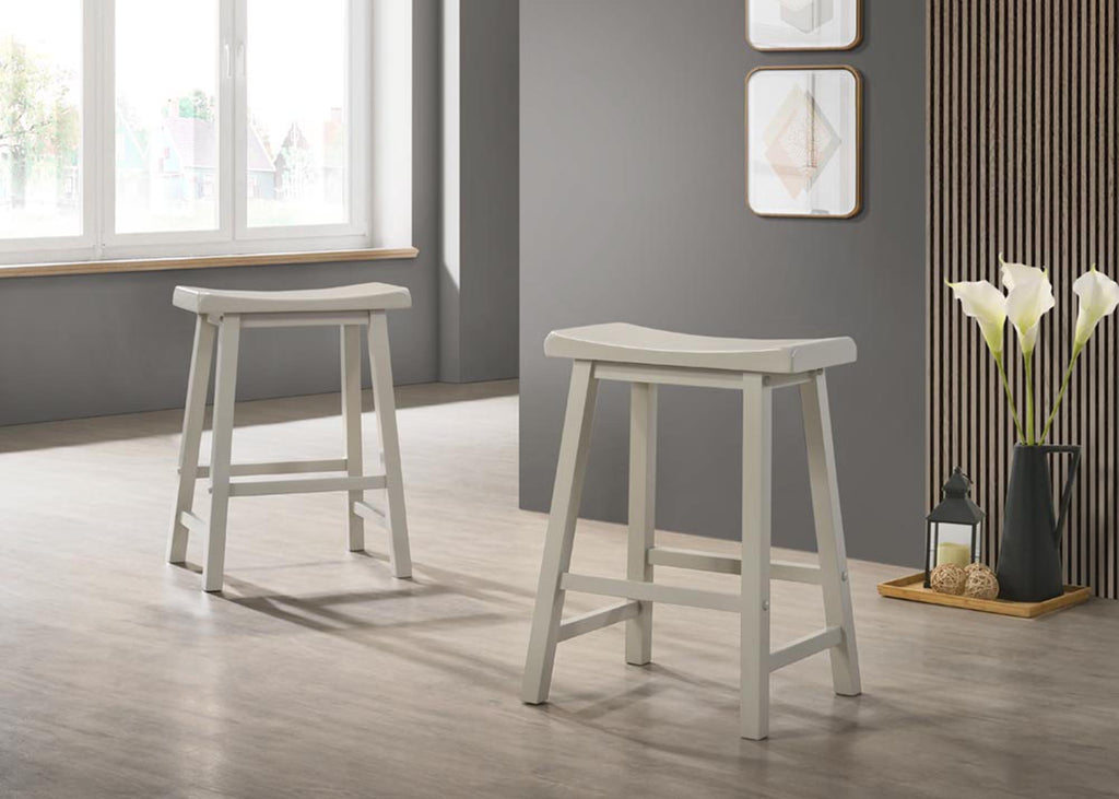 Ergonomic Backless Counter Height Stool Set with Footrest - Gray or White