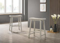 Ergonomic Backless Counter Height Stool Set with Footrest - Gray or White